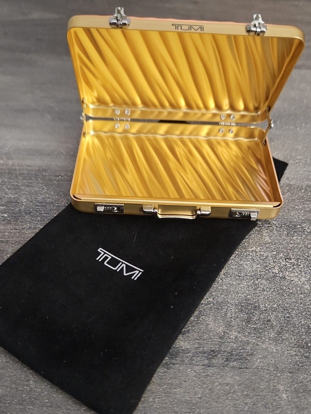 Tumi Gold Metallic Compact Card Holder- Limited Edition